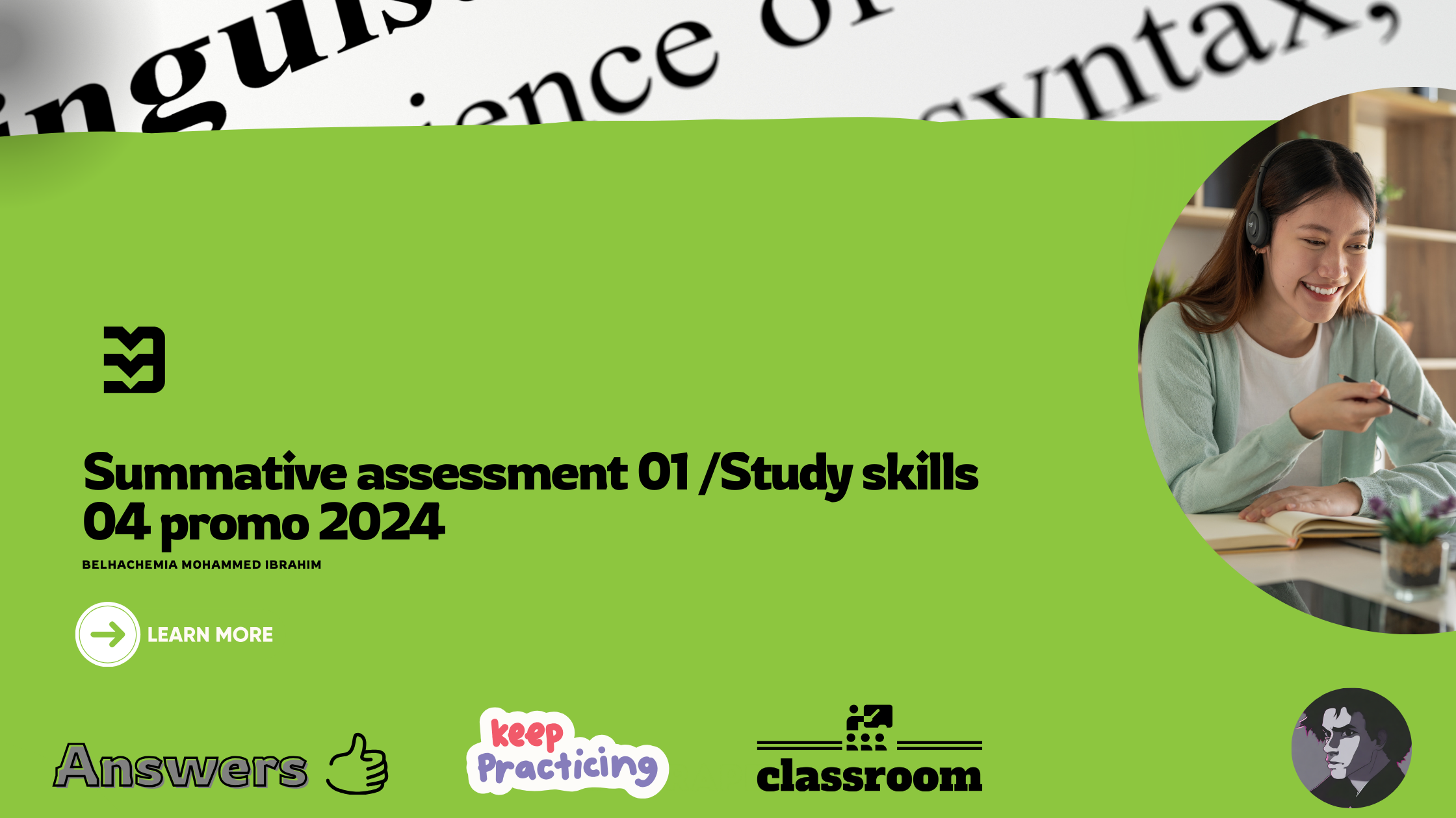 Summative assessment 01 /Study skills 04 promo 2024