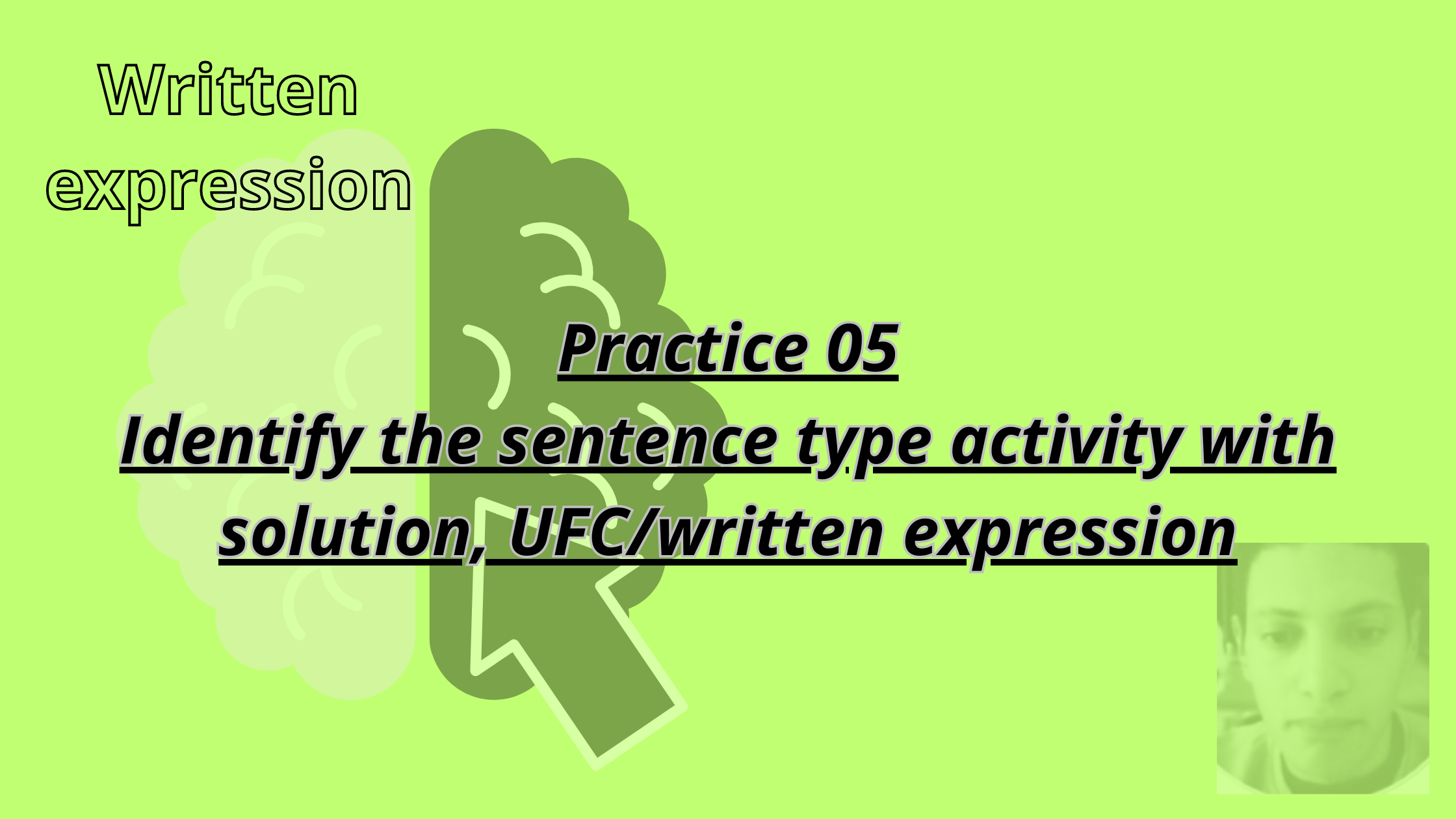Identify the sentence type activity with solution, UFC/written expression