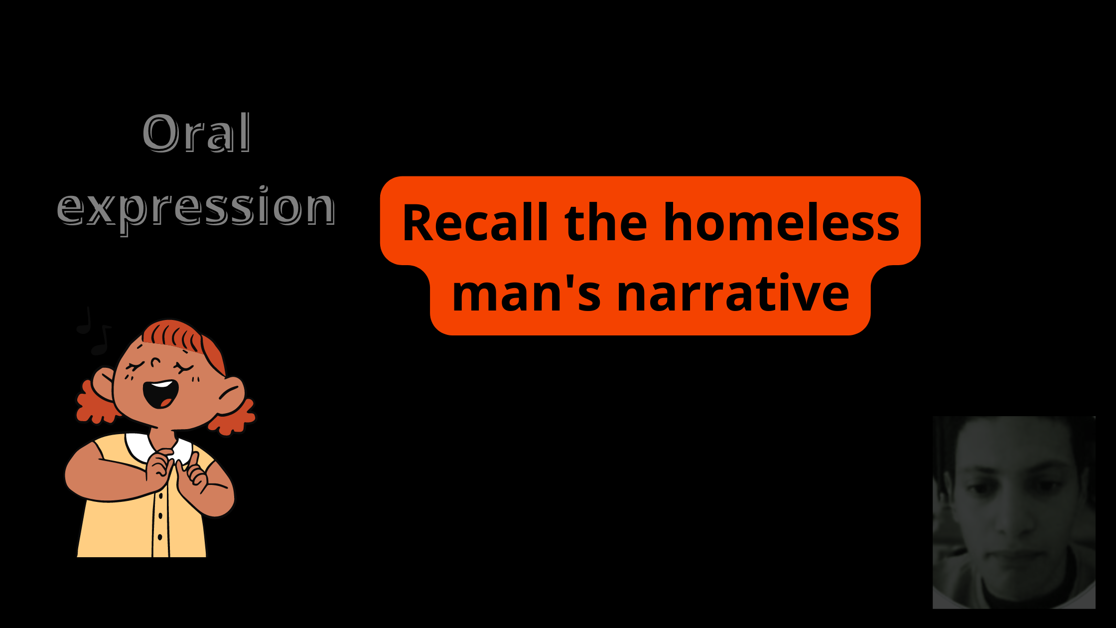 Recall the homeless man's narrative ( UFC assignment)