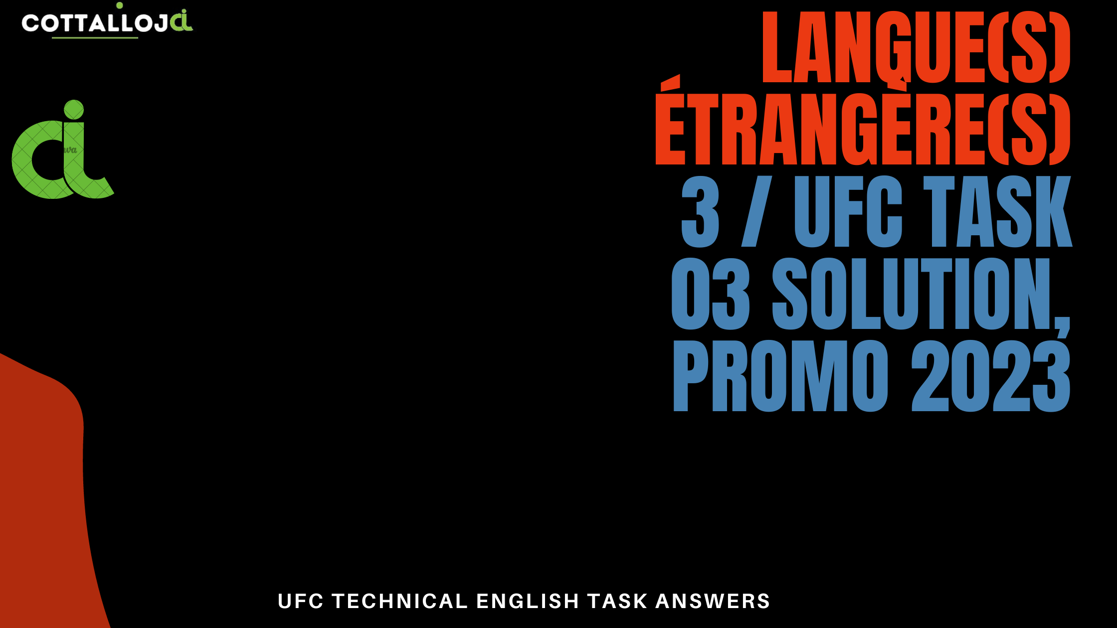 Langue(s) étrangère(s) 3 / UFC Task 03 solution, promo 2023