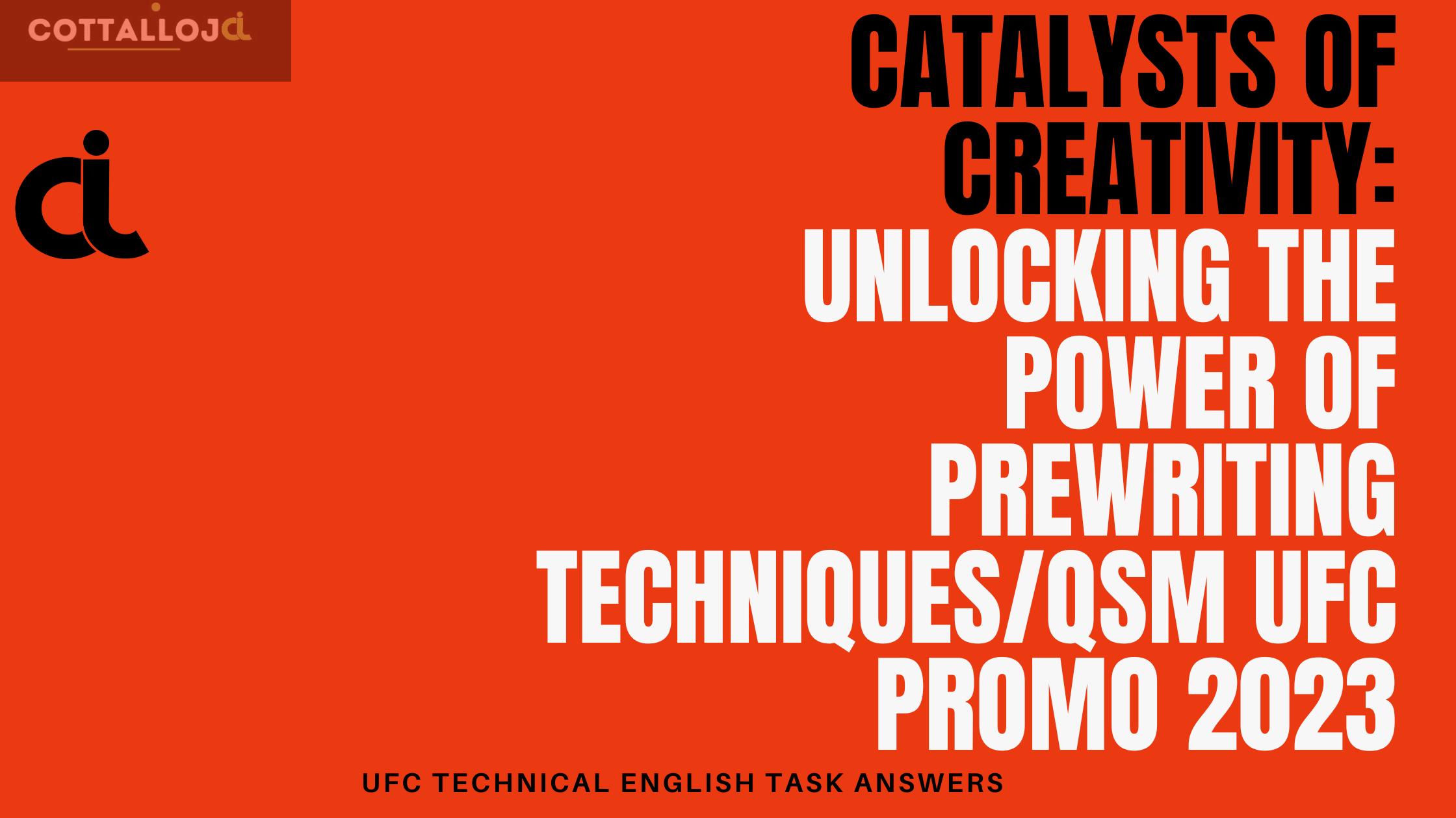 Catalysts of Creativity: Unlocking the Power of Prewriting Techniques/QSM UFC promo 2023