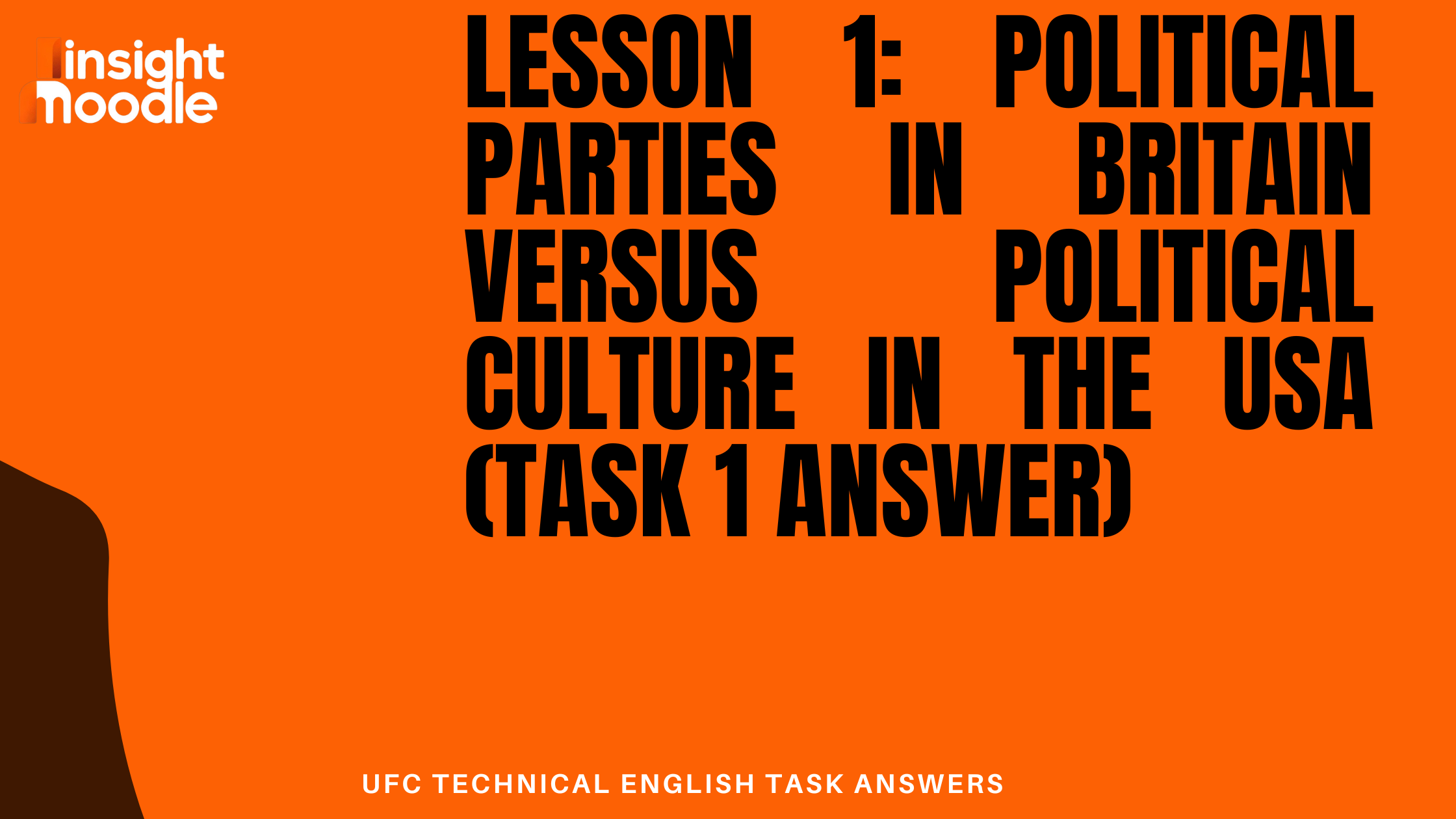 Lesson 1: Political Parties in Britain Versus Political Culture in the USA (Task 1 answer)