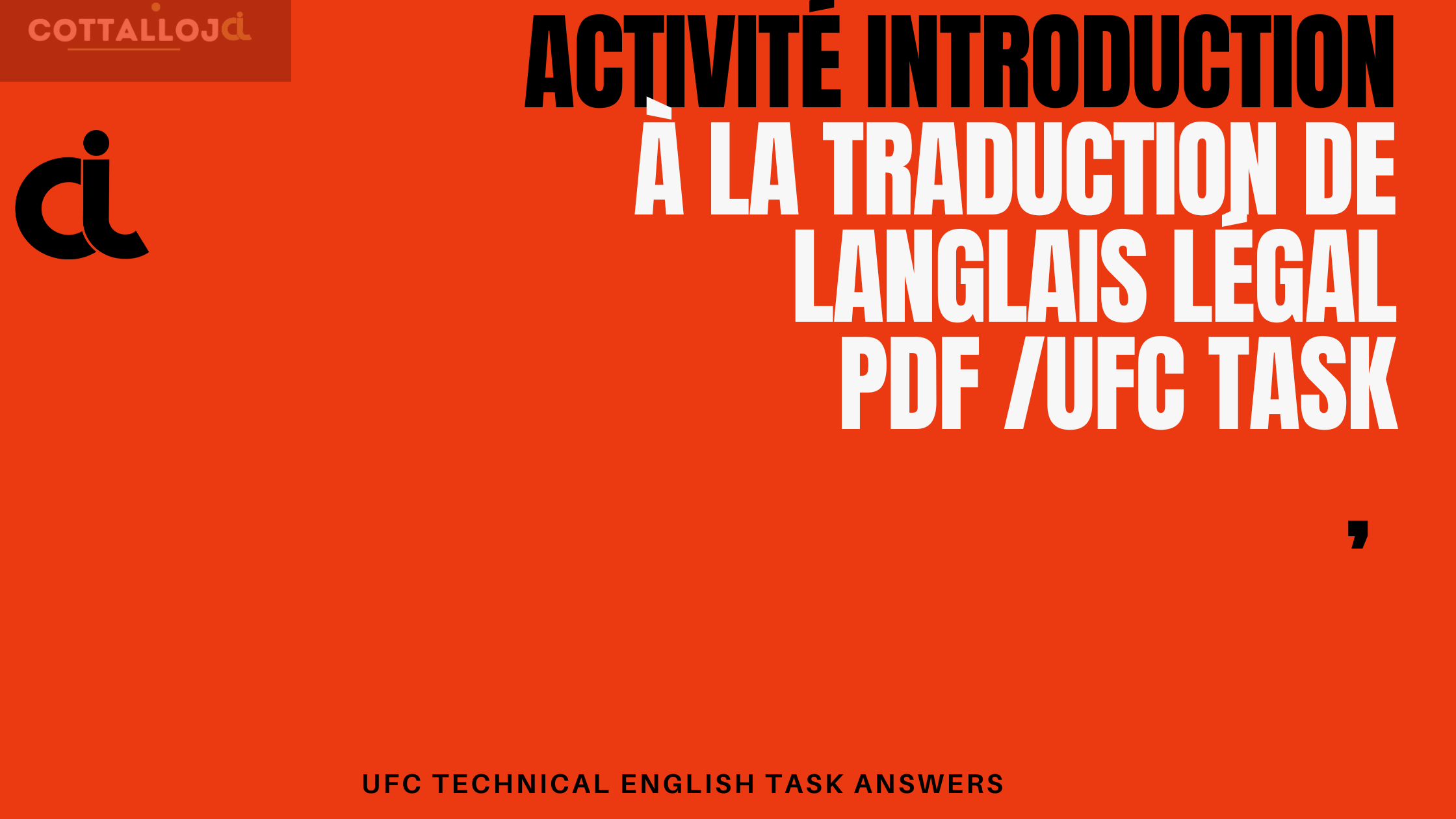 Activité Introduction à la traduction de lAnglais légal pdf /UFC Task
