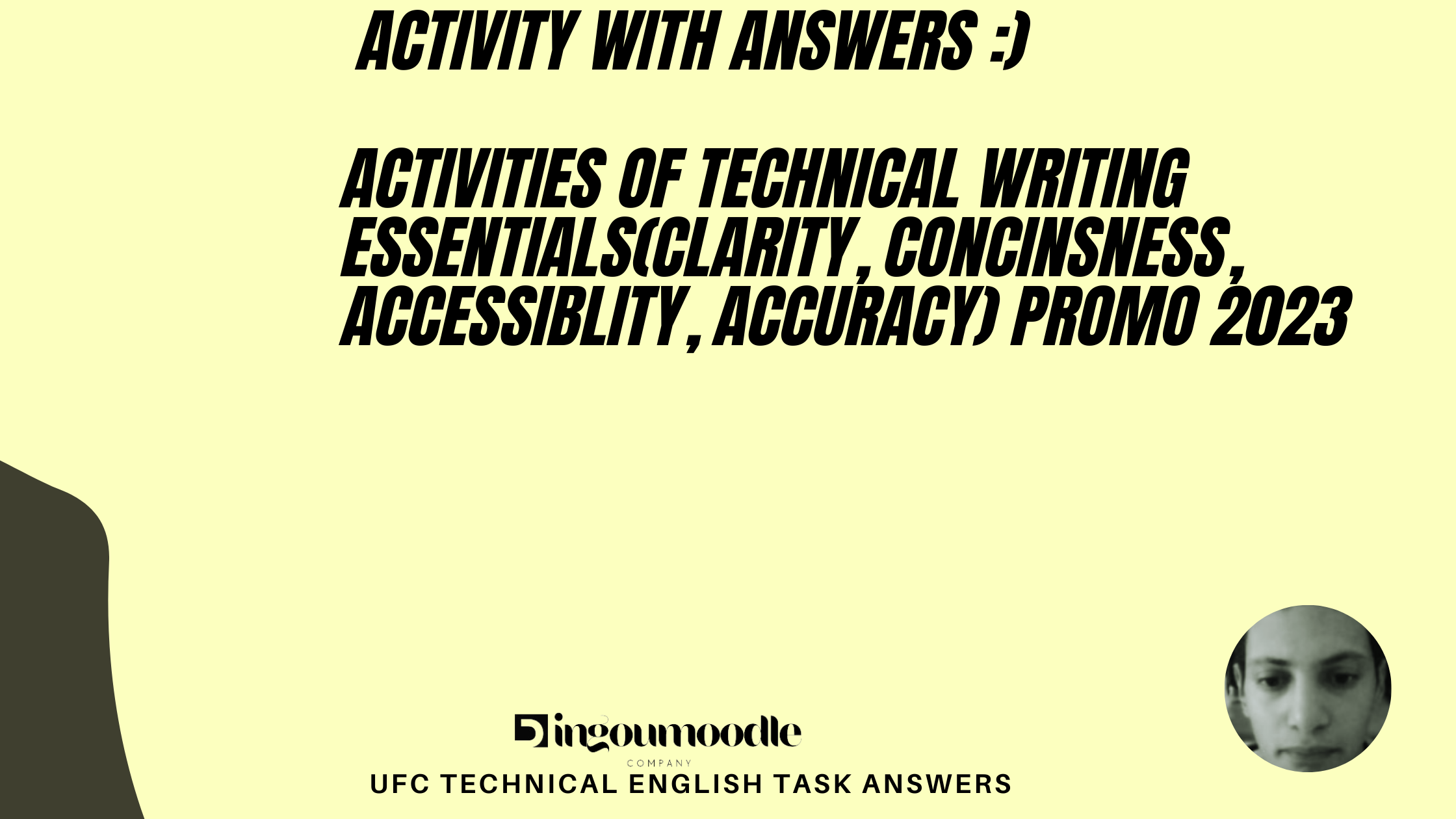 Activities in Technical Writing Essentials(Clarity, Concinsness, Accessiblity, Accuracy) promo 2023