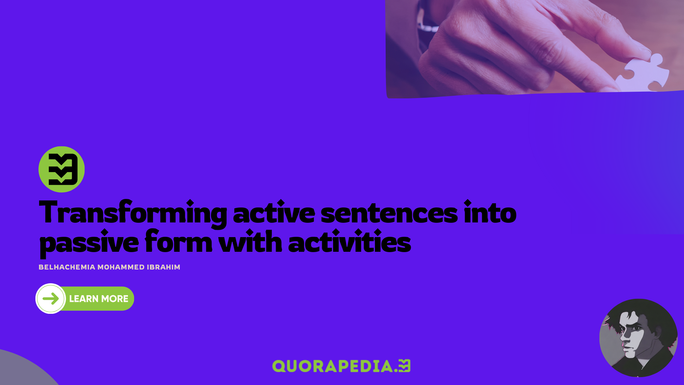 Transforming active sentences into passive form with activities